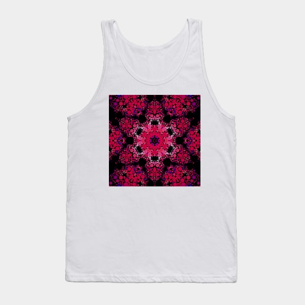 Dot Mandala Flower Pink and Purple Tank Top by WormholeOrbital